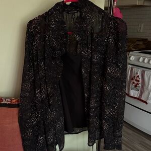 Banana Republic Black Floral Blouse